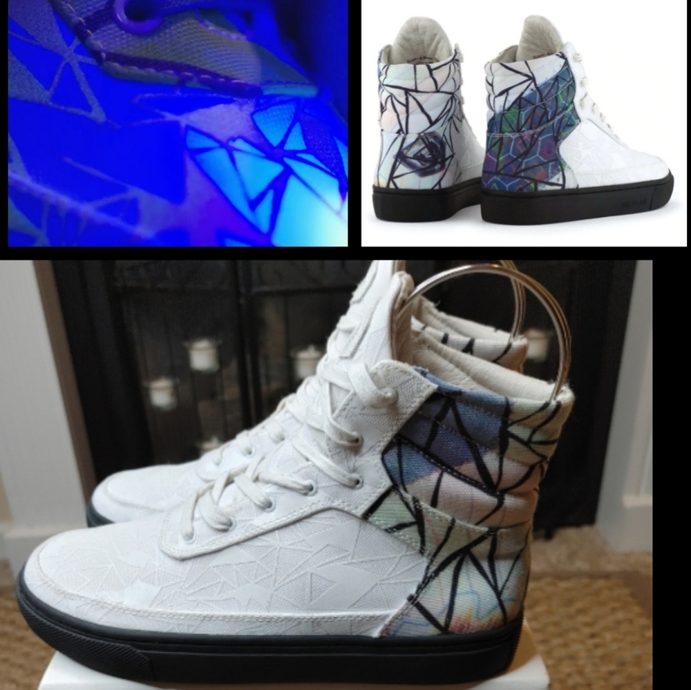 RARE! GLOW IN THE DARK, SIX HUNDRED FOUR PATRICK BRAVO  HI-TOP MEN 5, WOMEN 6.5